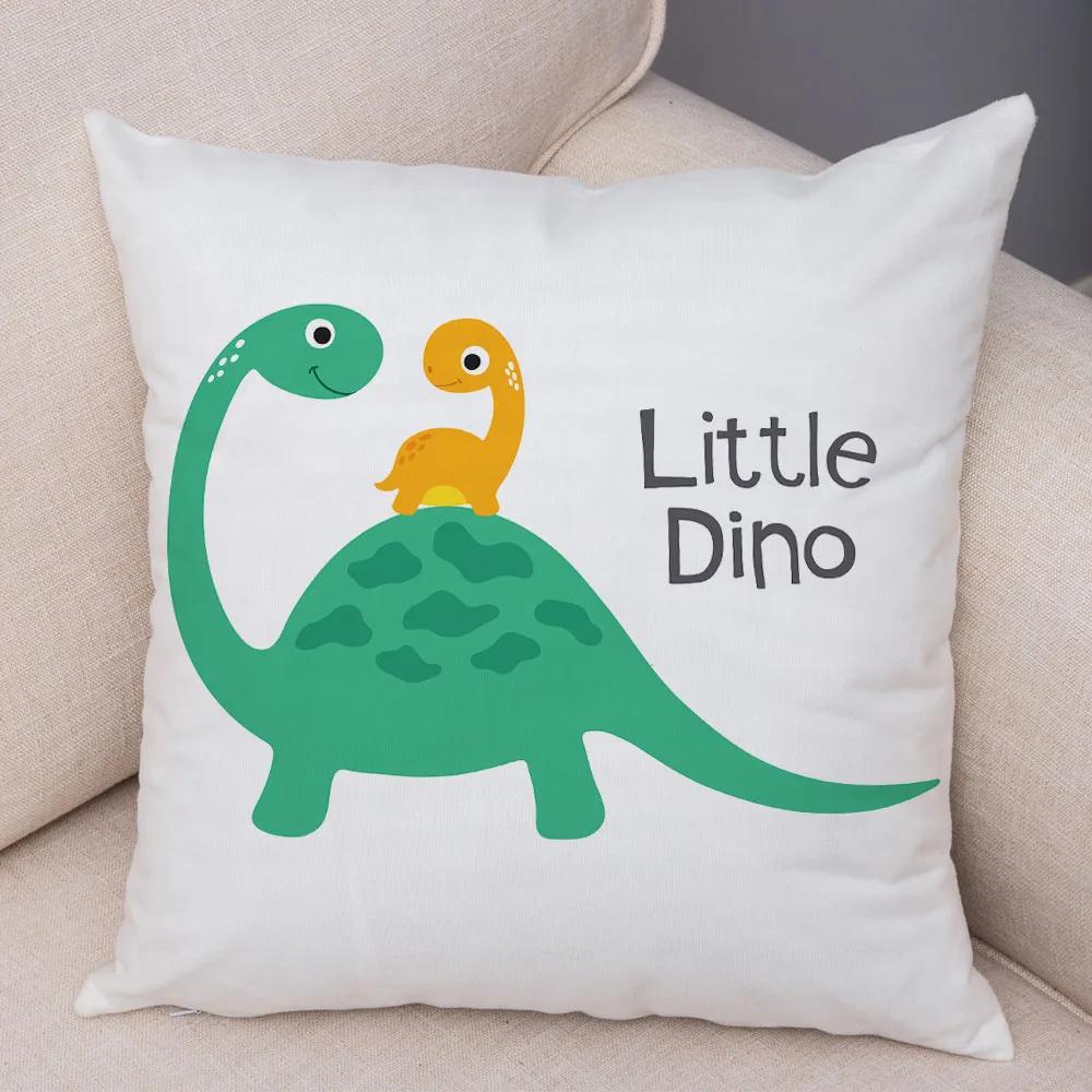 Милая наволочка на подушку с динозавром юрского периода, декоративная мультяшная наволочка с животным, для детской комнаты, дивана