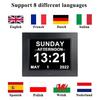 2024 Pros 8 Inch Digital Calendar Alarm Clock With Day Date Month Year Temperature Wall Desk Clock for Senior Dementia Alzheimer