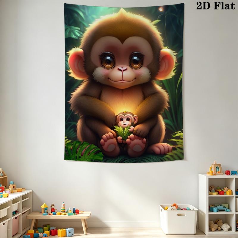 Cute glowing little monkey Pattern Home Decor Tapestry, Wall Hanging, Decorative RV Wall Cloth.MGT0918370