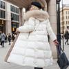 Hooded Down Cotton-Padded Jacket Women Slim Fitting Large Fur Collar Loose Warm Fur Collar Over The Knee Parkas and Thick Coats Female Winter Outwear