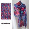 176x110cm 100% Silk Scarf Summer Shawl Floral Rose Print Beach Cover-Up Sun Protection Elegant Wrap Boho Chic Accessories for Women Luxury Gift