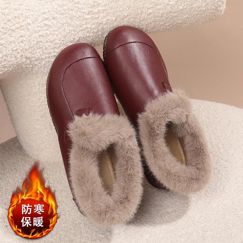 Модные женские новые осенне-зимние теплые маленькие кожаные туфли из мягкой кожи и бархата, простые мелкие слипоны, шапка-бини, хлопковые туфли