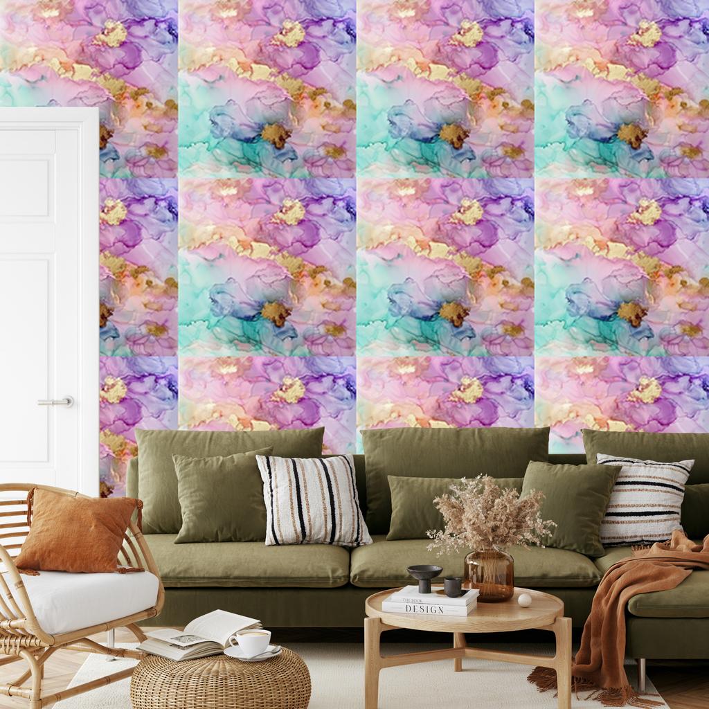 Wallpaper Ink violet and purple, background light gray 50x1000