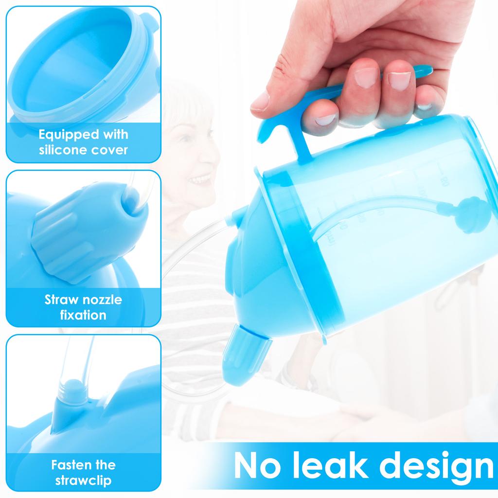 Взрослый поильник 350 мл, Непроливающийся поильник для пожилых, Практичная противоудушьевая поилка для пожилых с контролем скорости потока для питья пожилыми