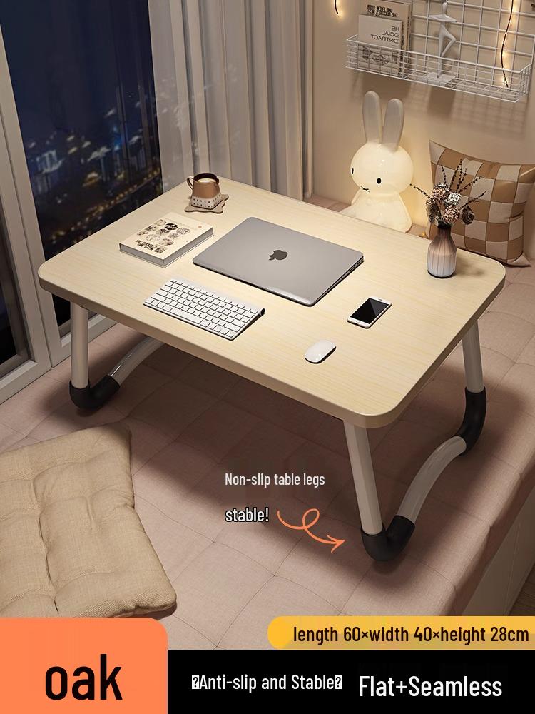 Folding Computer Desk: Compact Bedside or Bay Window Table for Floor-Sitting and Studying