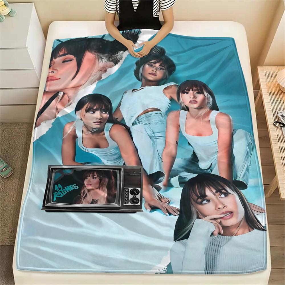 1 шт. Фланелевое одеяло с принтом Aitana, Высококачественное, Для всех сезонов, Декор для дома, Тепло и уют, Идеально для рождественских подарков