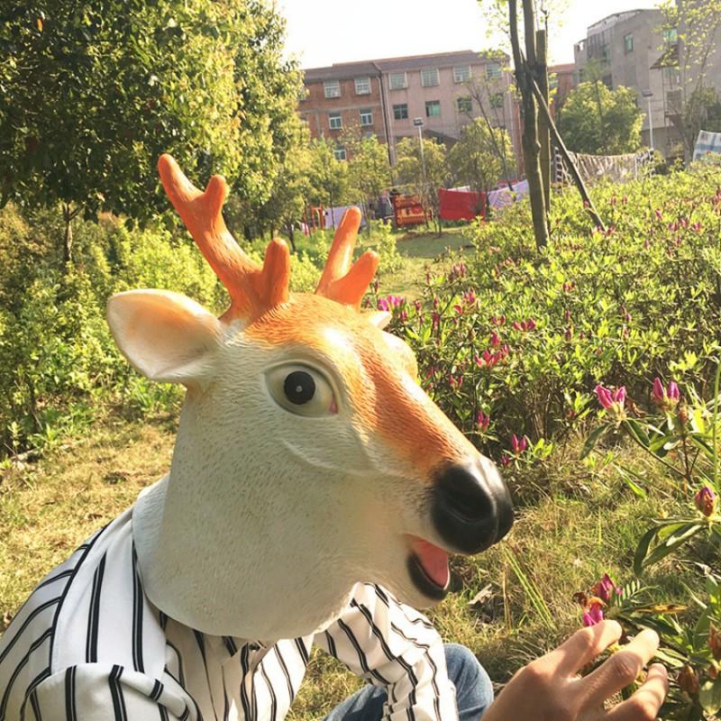 Halloween Animal Mask Giraffe Deer Head Party Performance