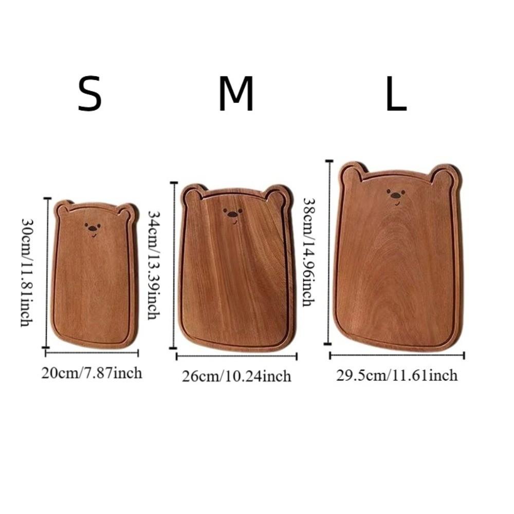 Solid Wood Bear Cutting Board Cute Design Fruit Cutting Board Home Use Bread Board  Kitchen