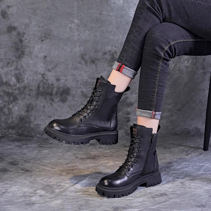 2025 Autumn and Winter New Boots Martin Boots Thick-soled High-value Versatile British Style Short Boots Support