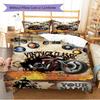 Name Custom Motor cycles Pattern Bedding Set Quilt Cover Pillowcase Home Decor Gift (1 * duvet cover + 2 * pillowcase, without core)