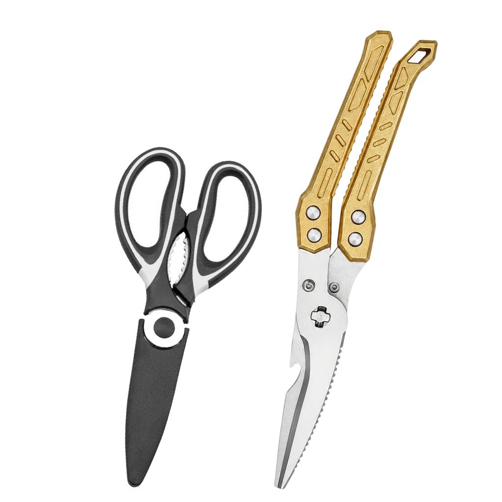 WXCOO Detachable Poultry Scissors Stainless Steel Heavy Duty Kitchen Shears Gold Handle Sharp Blade for Cutting Bones Meat5