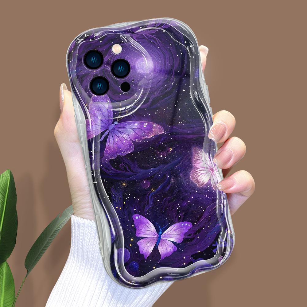 Мультяшный узор кремовая текстура чехол волнистый край мягкий силиконовый чехол для телефона чехол для iPhone Samsung Huawei Honor Xiaomi Redmi Infinix Tecno