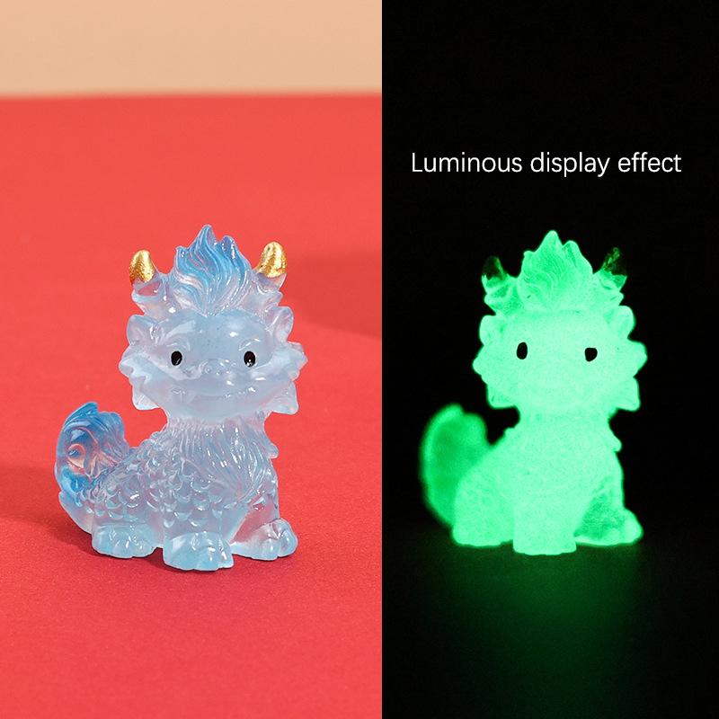 Год Дракона Luminou Dragon Kirin Dragon Микро Ландшафтные Украшения Благоприятный Зверь Кукольный Домик Декор Настольные Подарки Год