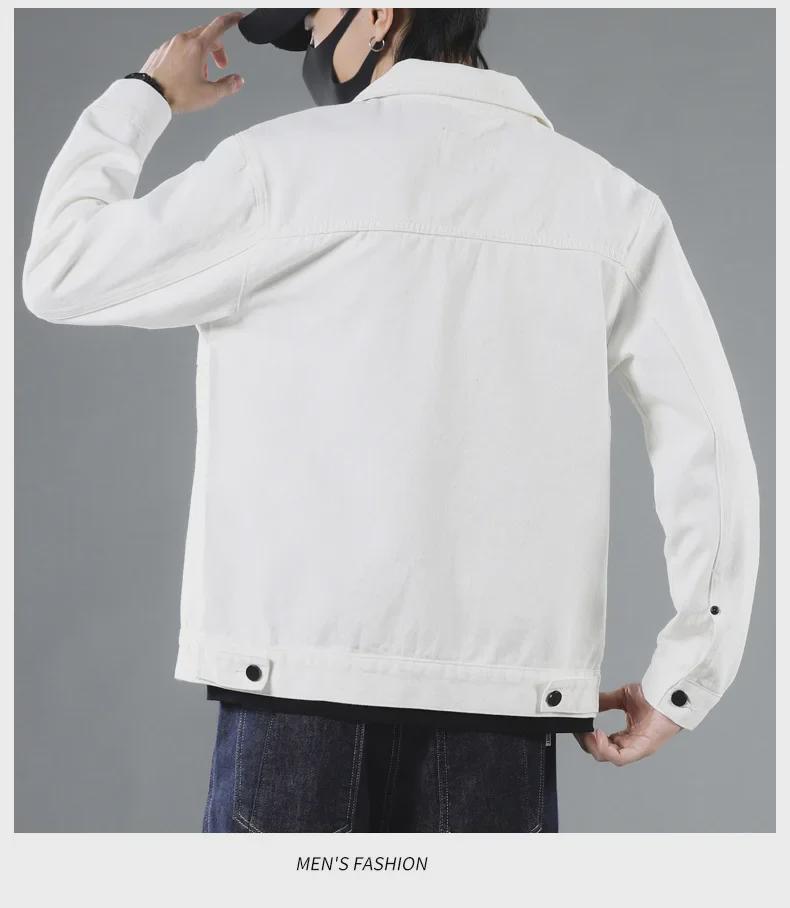 Мужская черная джинсовая куртка - повседневная рабочая одежда на весну и осень