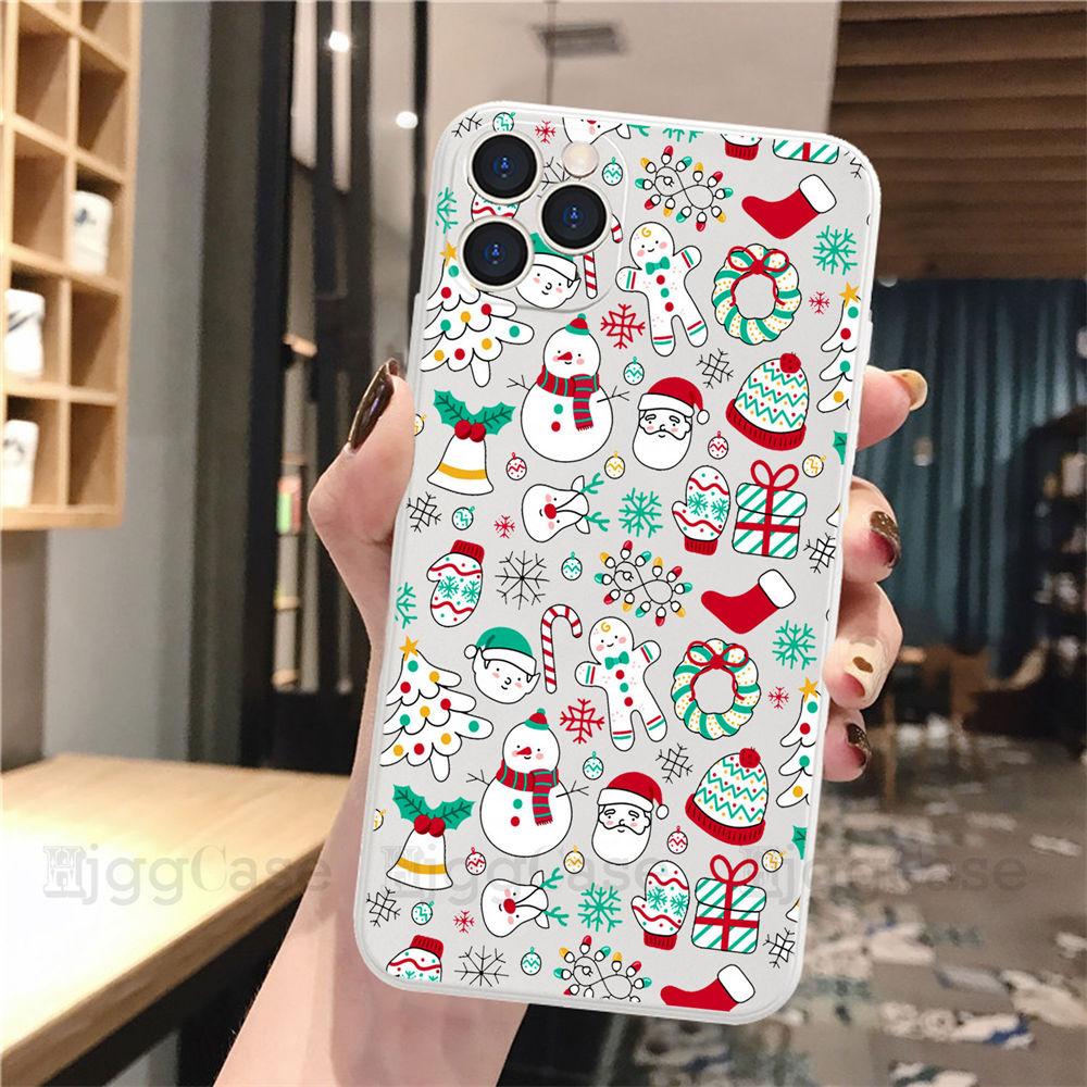 Белый чехол для телефона в подарок на Рождество и Новый год для iPhone 13 Pro 11 Pro Max 12 mini XS XR SE 8 7 Plus, модный чехол для девочек Fundas