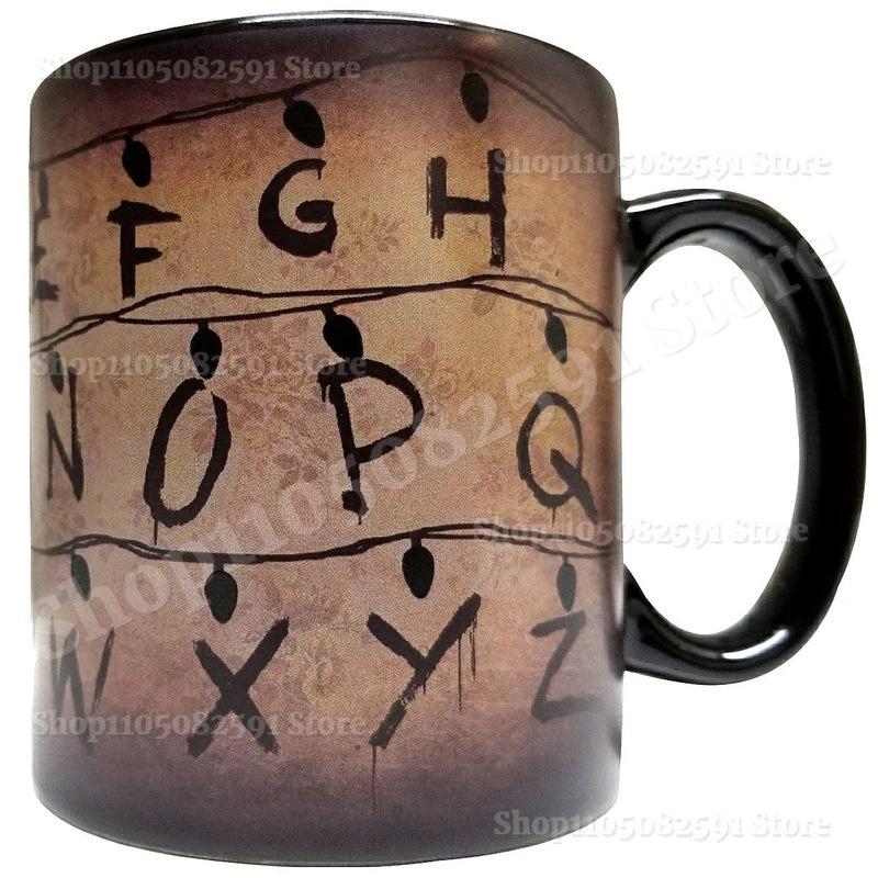Stranger Xmas Lights 11oz Thermochromic Mug, Temperature Heat Sensitive SThings Christmas Light Cup, for Coffee & Milk Tea