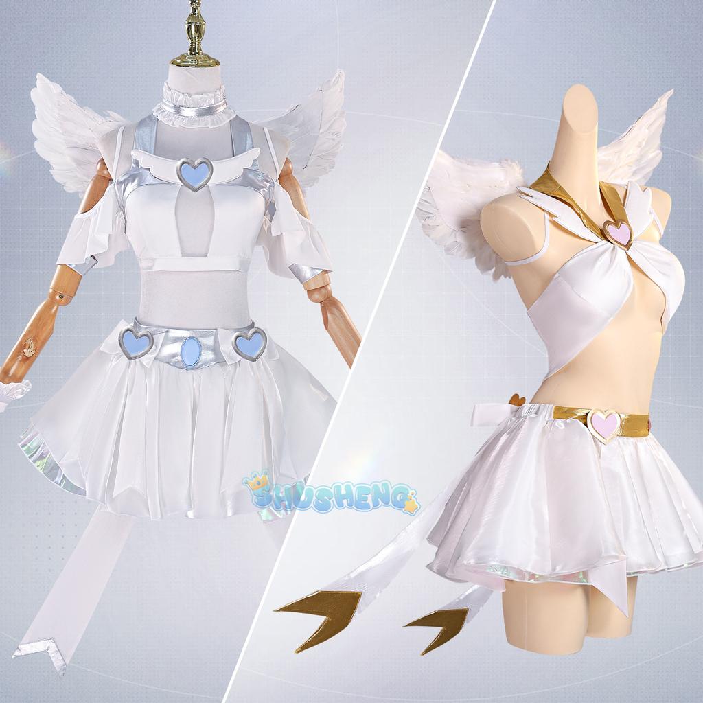 Panty Stocking Cosplay PANTY & STOCKING with GARTERBELT Costume Angel Dress Wing Women Halloween Carnival Party