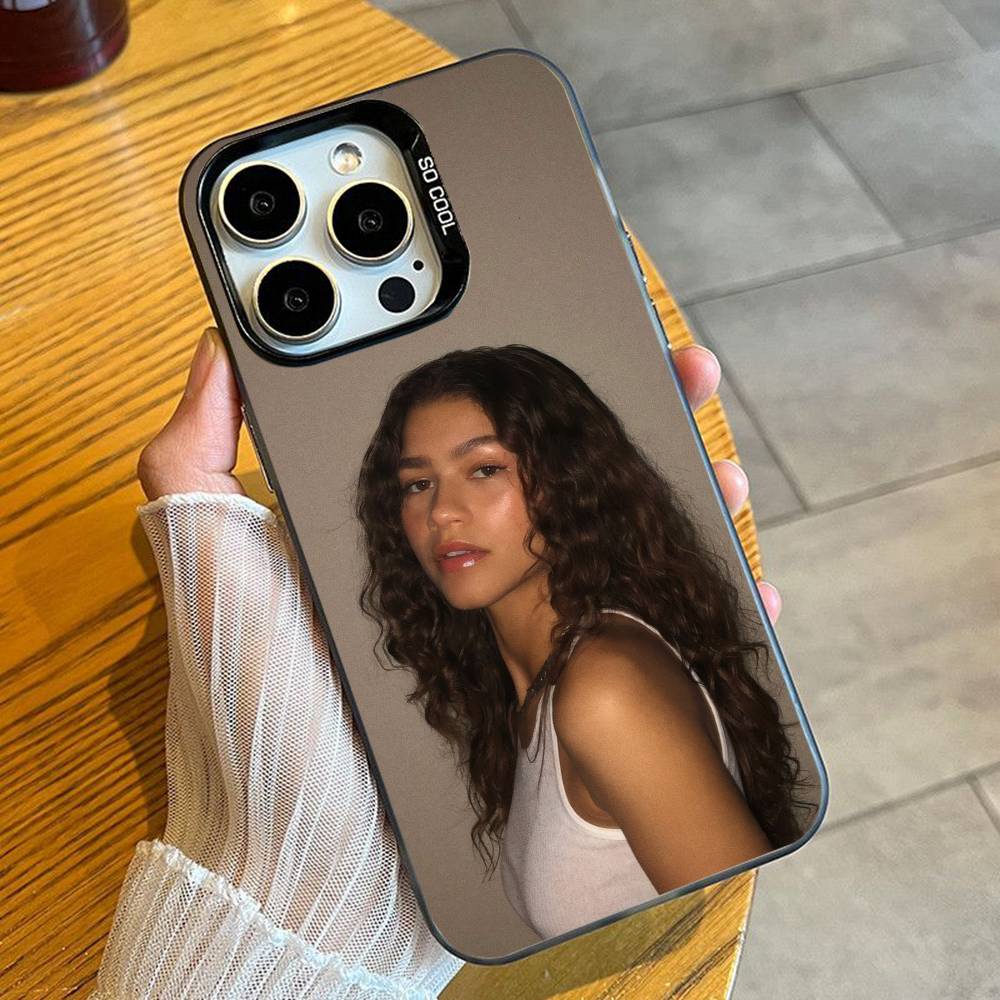 Чехол для телефона с принтом Зендаи из «Эйфории» для iPhone 16 17 15 14 12 13 Pro Max, Черный, Конфетный, Матовый, Ударопрочный