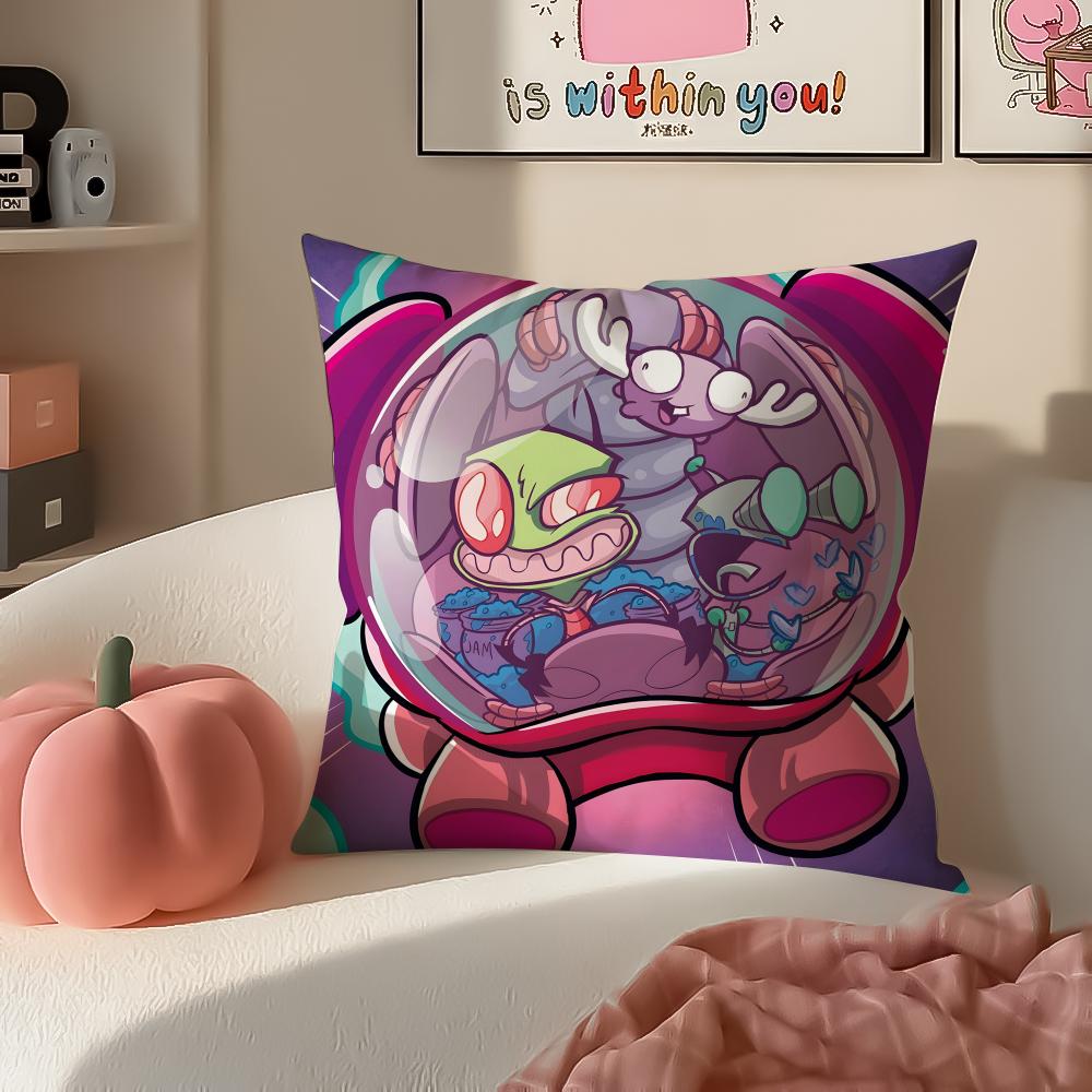 Странная Сумасшедшая Абсурдная Анимационная Серия IInvader Zim Наволочка Подушка Короткий Плюш Невидимая Молния Комнатная Диванная Наволочка
