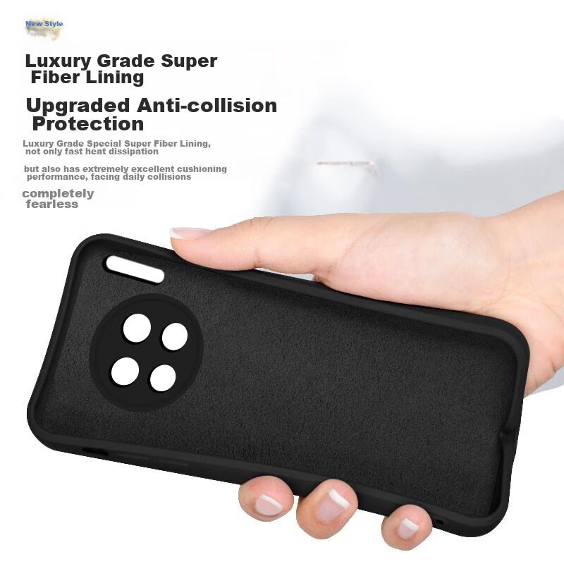 Phone Case for Huawei Mate30, for Huawei Mate30, Liquid Silicone Full Lens Protection, Shockproof Ultra-Thin Soft Case Elegant BlackSilicone