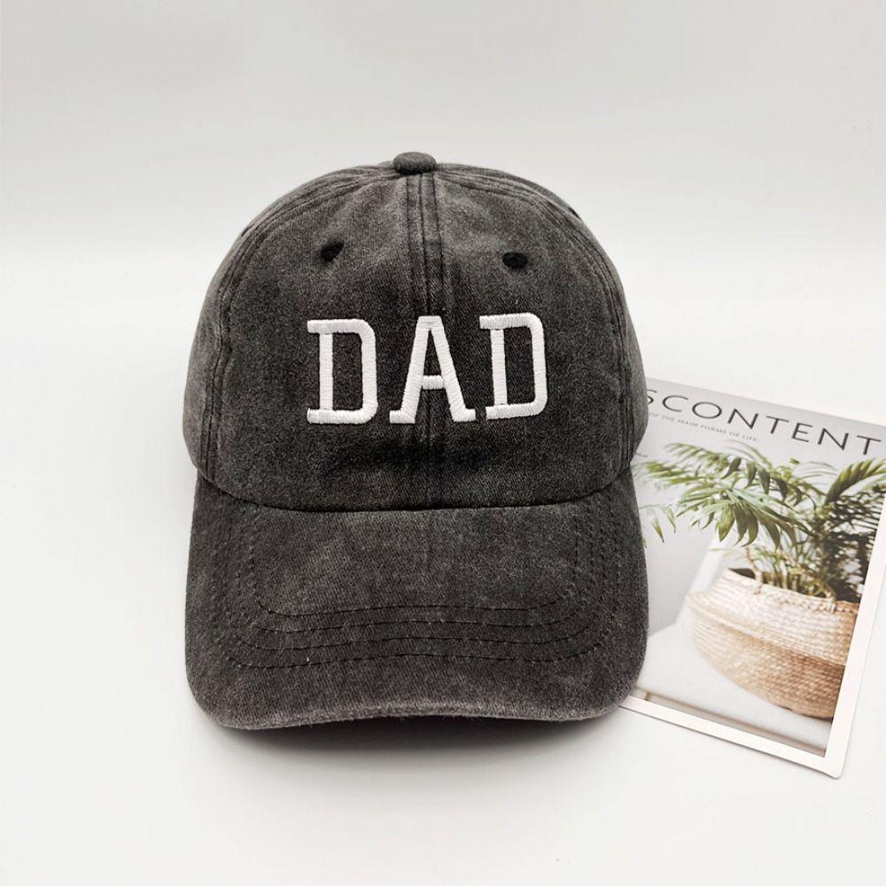 Vintage Parent-child Baseball Hats Washed Cotton Baseball Cap DAD MOM MINI Embroidery Caps