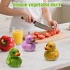 Vegetable Duck Figurine 3D Tomato Mushroom Duck Statue Resin Vegetable-Themed Duck Ornament for Home Office Desktop Decoration