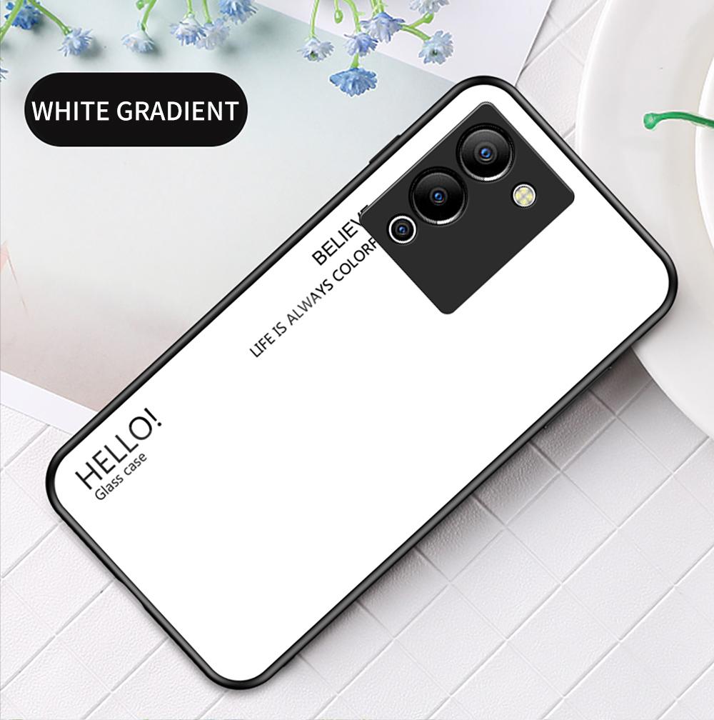 Чехол для Infinix Note 10 11 Pro 12 11s Hot 8 10s 11 11s 9 10 11 Play 30i Smart 4 5 6 7, чехол с градиентом Aurora, закаленное стекло, мягкая рамка, задняя крышка, чехол для телефона