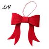 Creative Christmas Gift Decorations Bow Ornament Red Green Boot Bowknot Pendant Xmas Tree Handmade Felt Pendants Hanging Decoration for Holiday Home