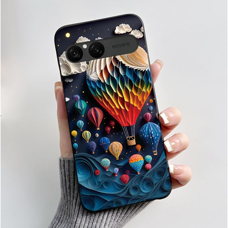 Cute Case For Sony Xperia 10 VII Fundas Capa Printing Shell Protective Cover Soft Silicone Cartoon Black Casing Coque