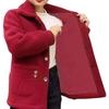 Winter Fleece Coat Thickened Single-breasted with Side Pockets Turn-down Collar Coldproof Solid Color