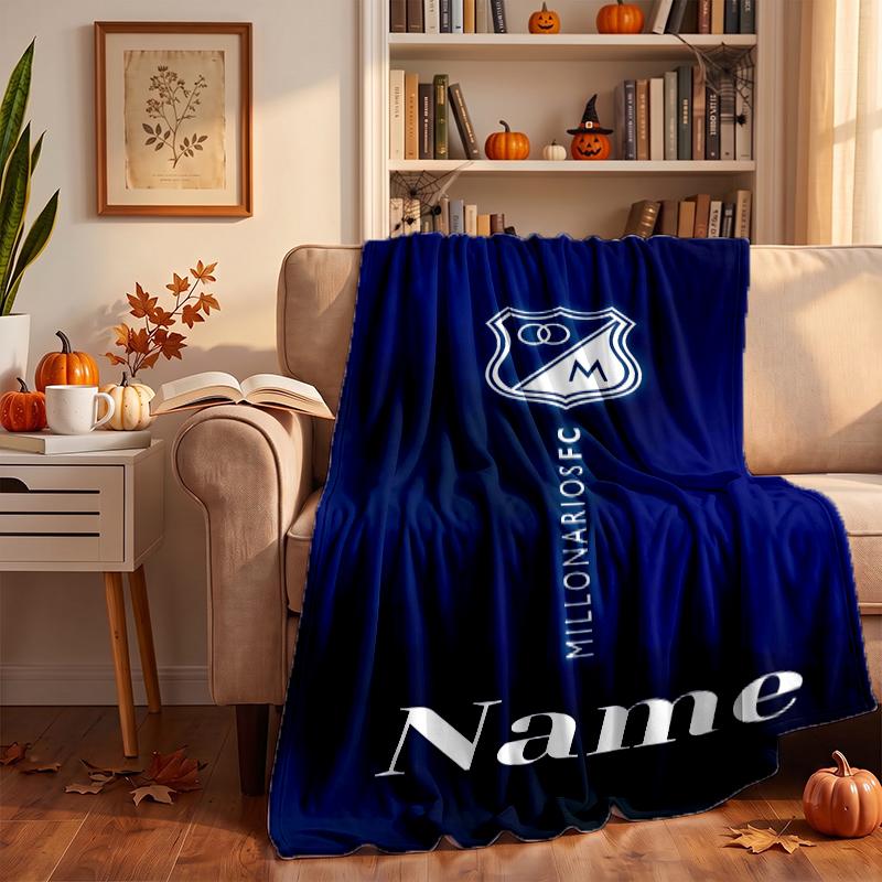 Millonarios FC Custom Flannel Blankets Soft Warm Cozy Throws for Home Decor Holiday Gifts