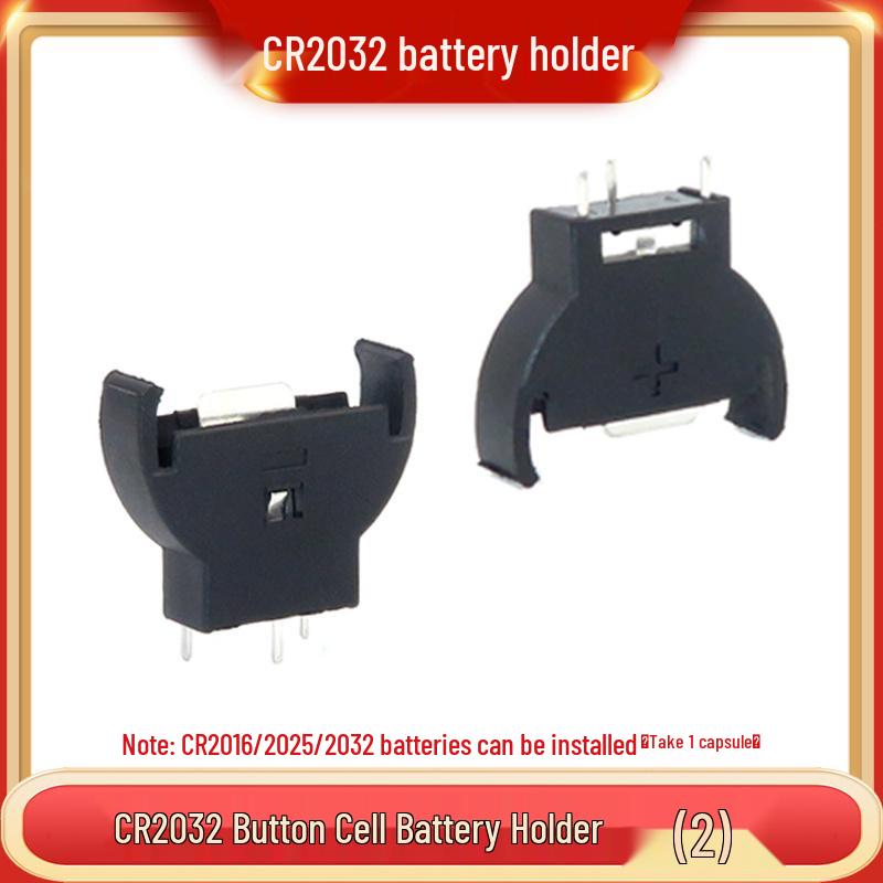 3V Coin Battery Holder for CR2032, CR1220, CR1632, CR2450 - Spring Contact SMD Connector