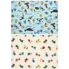 Small Lunch Mats for Elementary School Boys, Sizes 25 and 35, School/Kindergarten Use, Set of 2, Made In Japan, Sea Creatures, Car Design, Beige