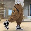 Boys Spring Autumn Children's Clothing Cargo Pants Children's Casual Large Size Sweatpants Boys Fake Zippers Cargo Pants