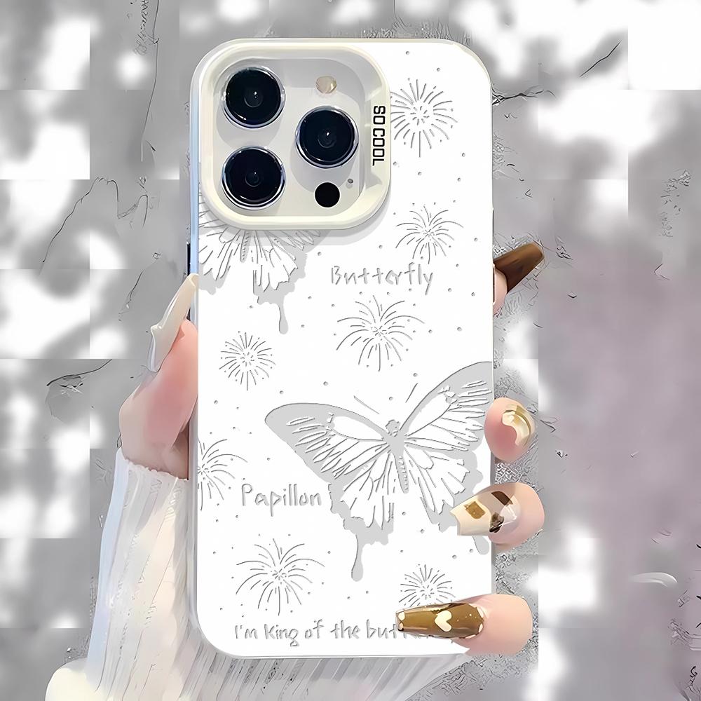 Advanced Hollow Butterfly Phone Case for IPhone 16 15 14 13 12 11 Pro Max Shockproof Bumper Back Cover for IPhone16E