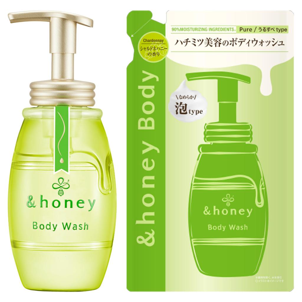 Pure Moist Foaming Body 500ml 440ml Refill Body Soap &honey Wash, Chardonnay, +