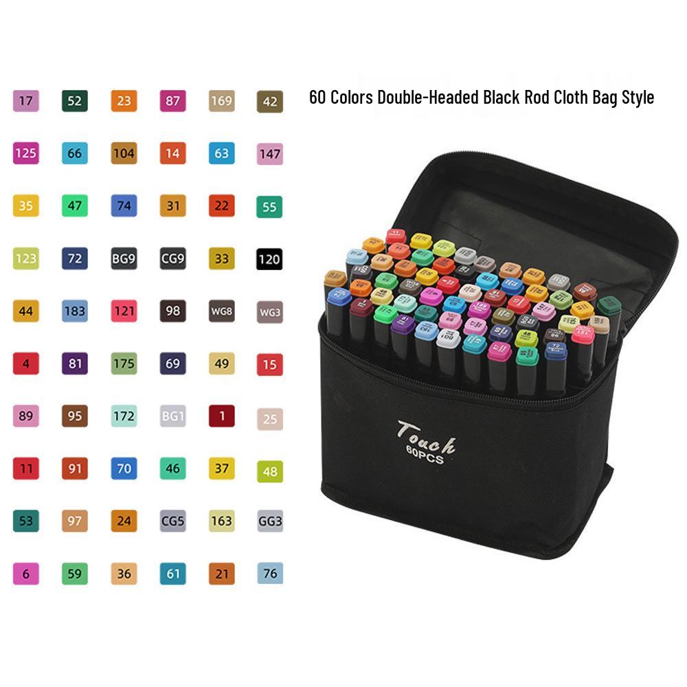 Набор двусторонних спиртовых маркеров TOUCH 80 цветов для детского творчества и рисования манги