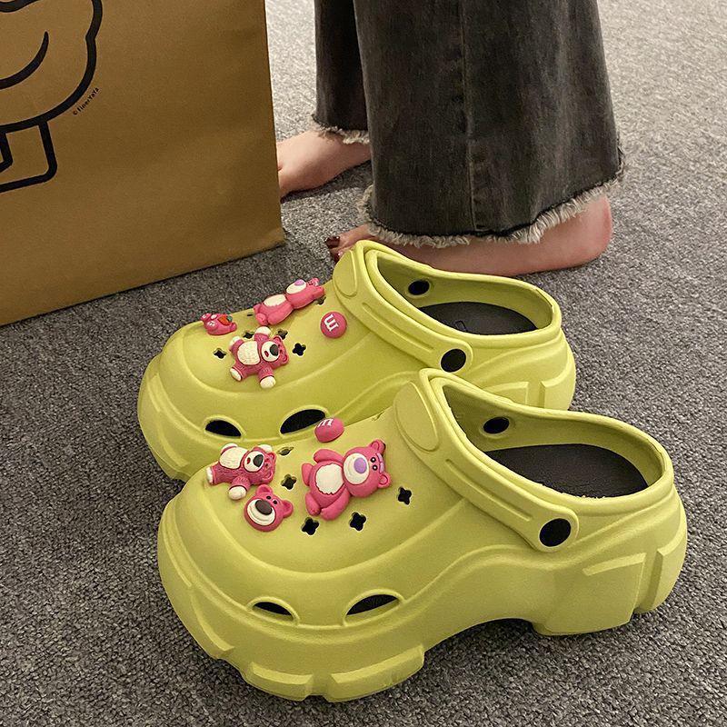 Женские летние 2024 года нескользящие пляжные сандалии Baotou на толстой подошве