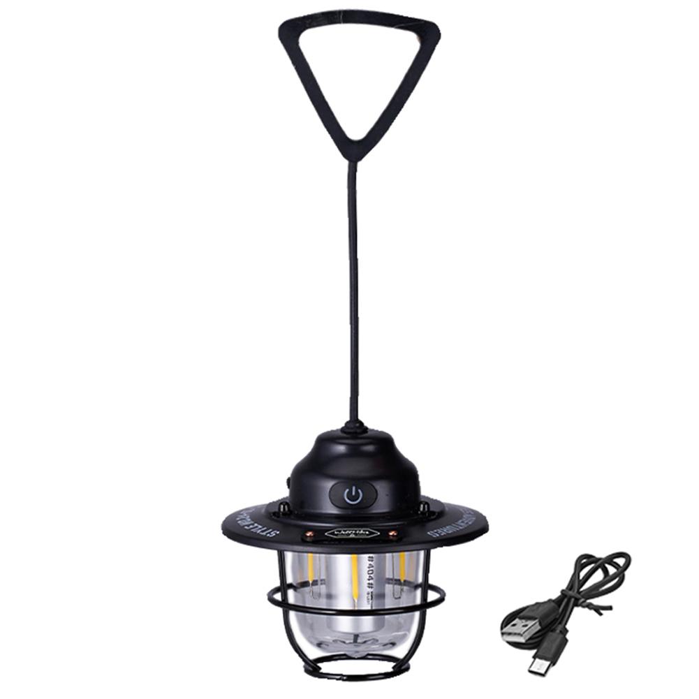 1-2PCS LED Tent Atmosphere Lamp 1200mAh USB Charging Retro Decorative Light IPX4 Waterproof Camping Lantern for Camping Hiking