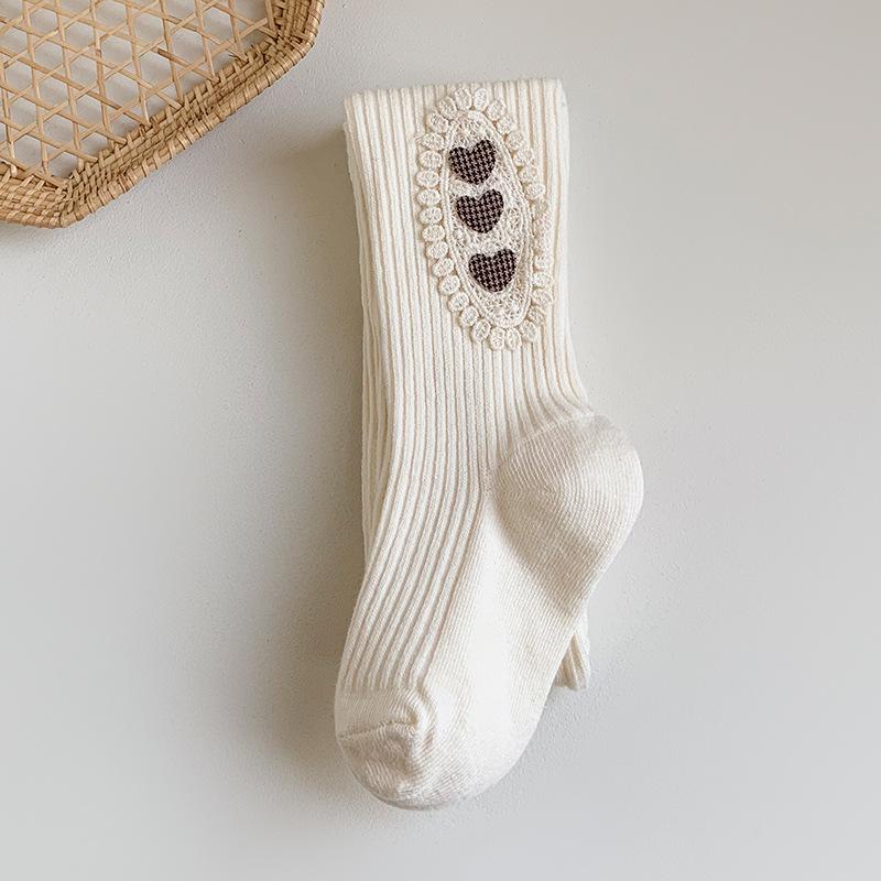 Warm Knitted Girls Pantyhose Spring Autumn Cotton Baby Tights Heart Flower Girls Leggings Kids Children Tights