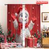 2pcs 2D Flat Printing Merry Christmas Popular Drapes Cute Snowman Gift Christmas Polyester Without Electricity Festive Curtains