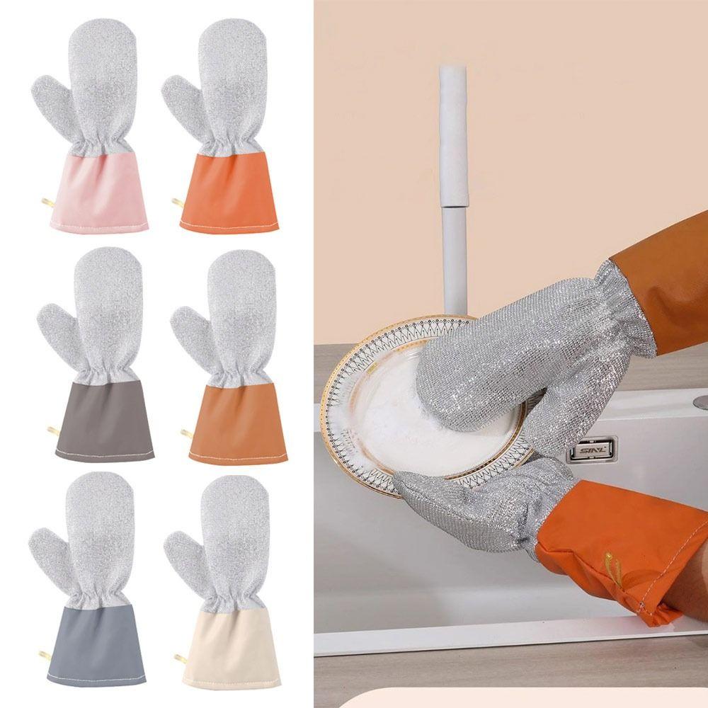 Non-stick Silver Thread Dishwashing Gloves Thickened Household Gloves New Dishwashing Gloves