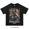 Anime Attack On Titan T Shirts Oversized Vintage Washed Shingeki No Kyojin T-shirt Short Sleeve Manga Eren Mikasa Levi Tops Tees