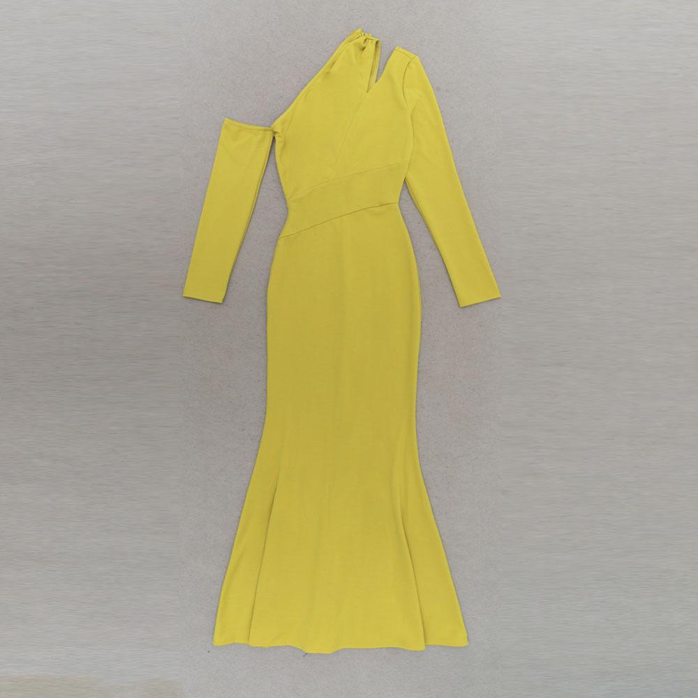 Элегантное женское вечернее платье с открытым плечом, облегающего кроя - Сексуальное платье с открытой спиной и длинными рукавами