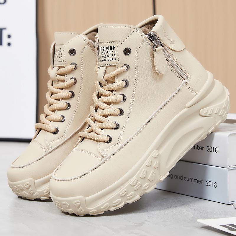 Обувь Женская повседневная обувь с высоким верхом Модная универсальная обувь на платформе Тренд Корейская версия женской обуви Удобные одинарные туфли