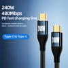Для серии iPhone 15 2м кабель USB-C PD 240 Вт для быстрой зарядки 480 Мбит/с линия передачи данных нейлоновая оплетка кабель Type-C на Type-C
