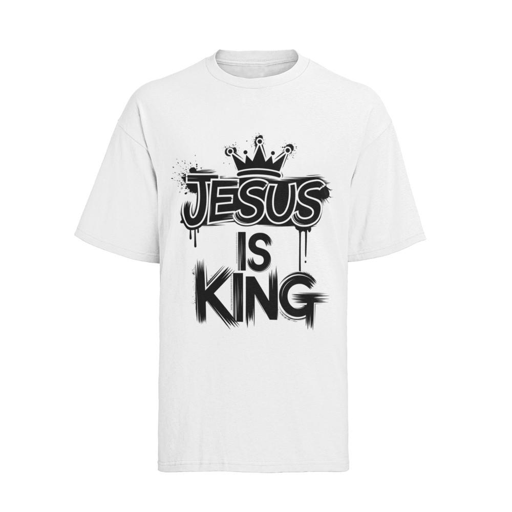 Jesus Is King Faith God King Religion Church Cotton Womens Oversized T-Shirt
