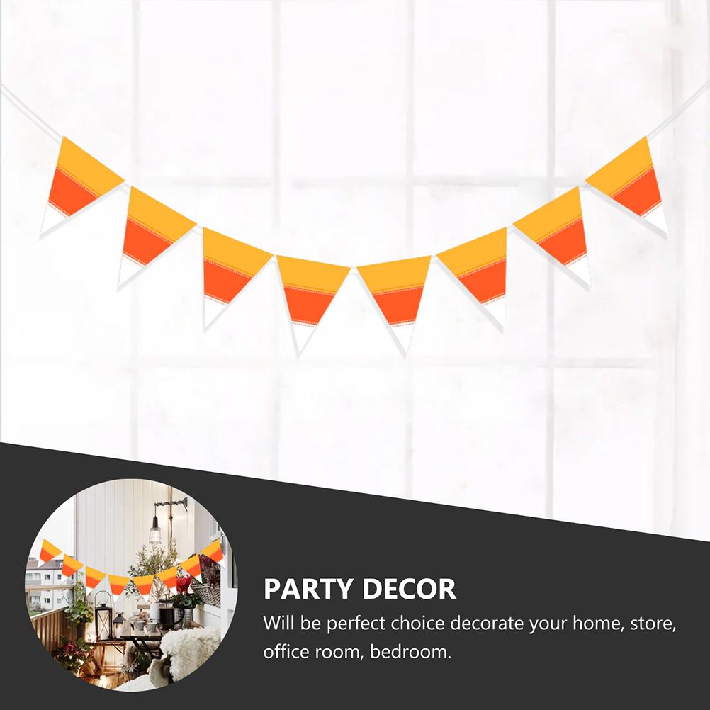 Осенний декор, желтый, оранжевый, белый вымпел, осенний венок, стильный выдвижной флаг, декоративный баннер для вечеринки