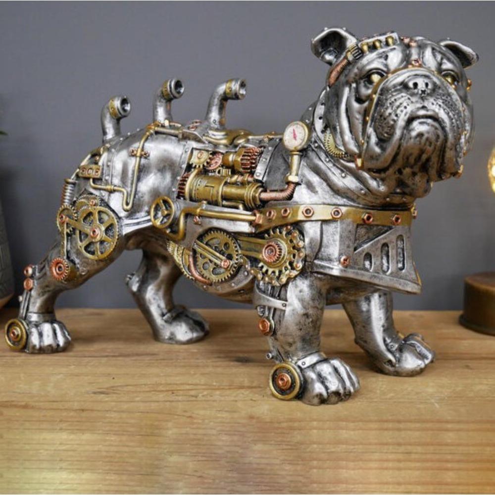 Mechanical Punk Dog Resin Crafts Tabletop Window Decoration Gardening Decoration