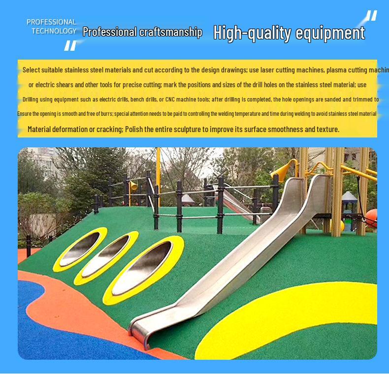 Stainless Steel Tunnel Crawl Slide for Children's Playgrounds